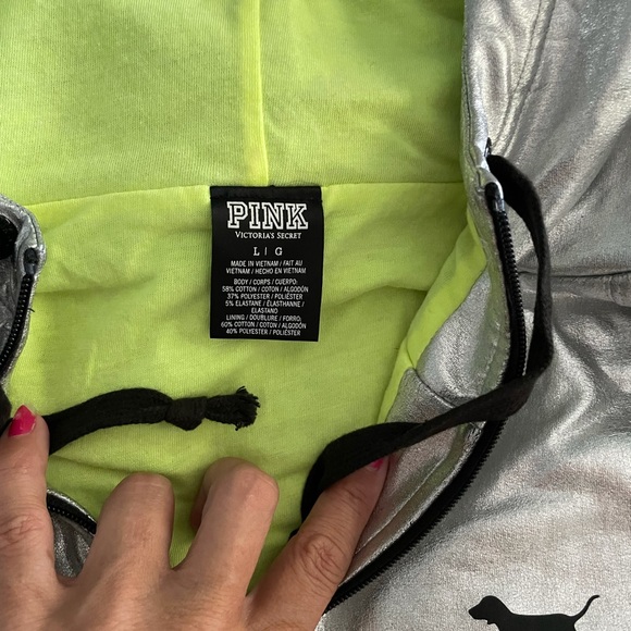 VS Pink Limited Edition metallic hoodie jacket - Picture 4 of 5